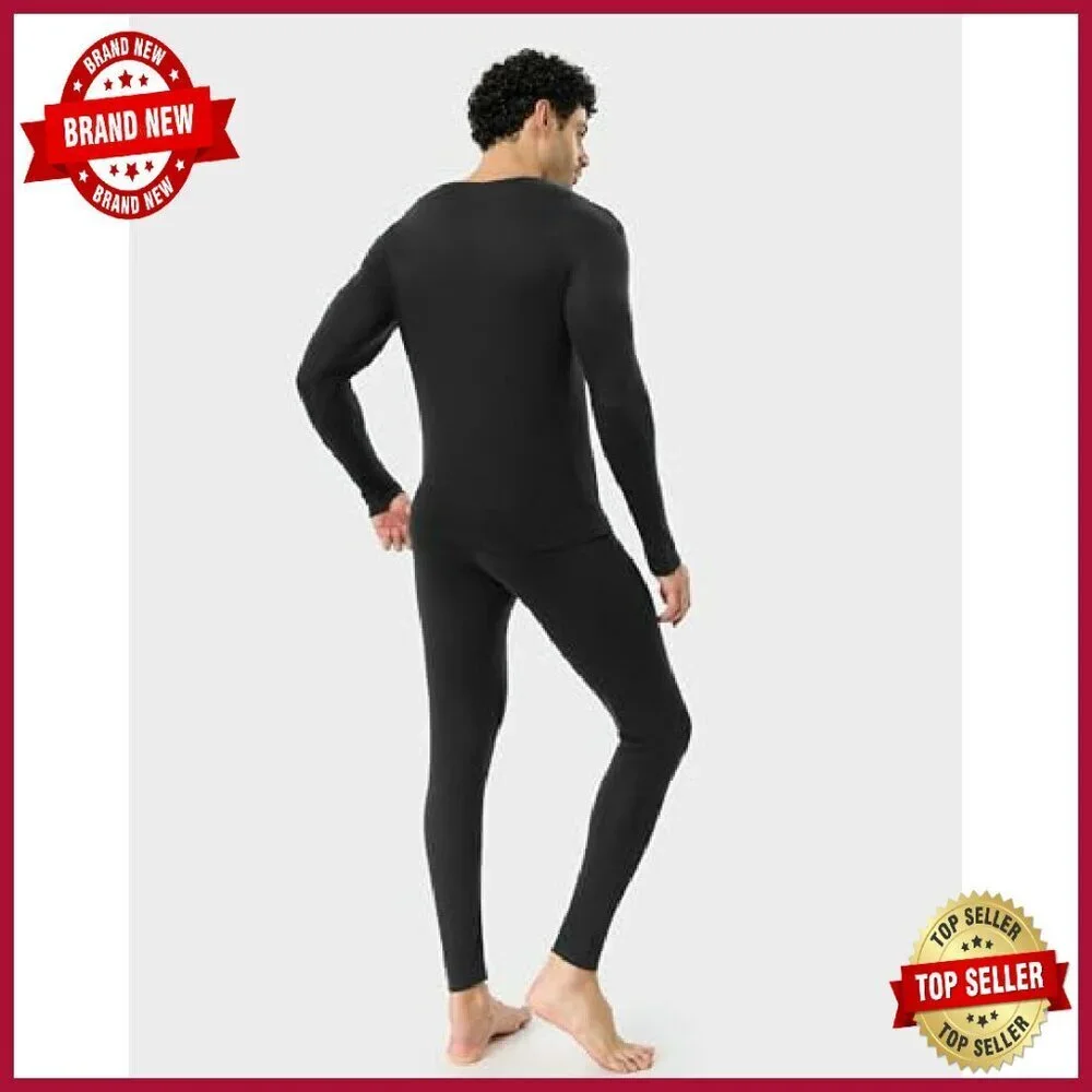 Men's Merino Wool Base Layer Set - Thermal Top & Bottom - Winter Activewear